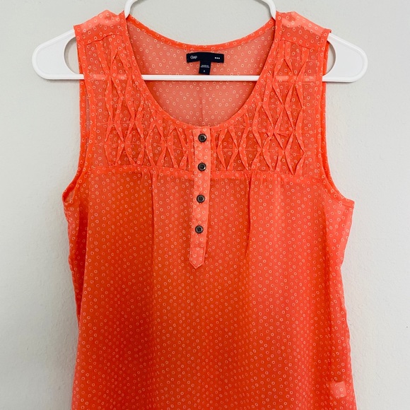 GAP Coral Slightly Sheer Flowy Tank Small - Picture 2 of 6